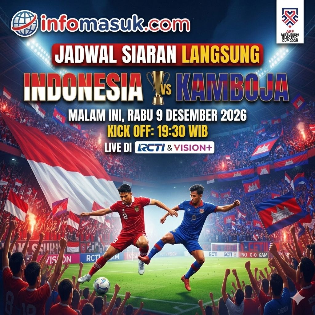 Jadwal Siaran Langsung Indonesia vs Kamboja di Piala AFF 2026 Malam Ini