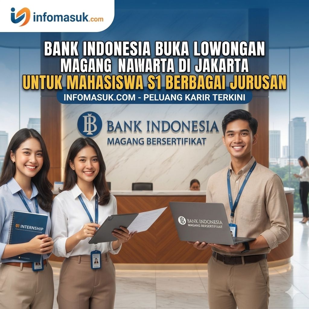 Bank Indonesia Buka Lowongan Magang di Jakarta untuk Mahasiswa S1 Berbagai Jurusan