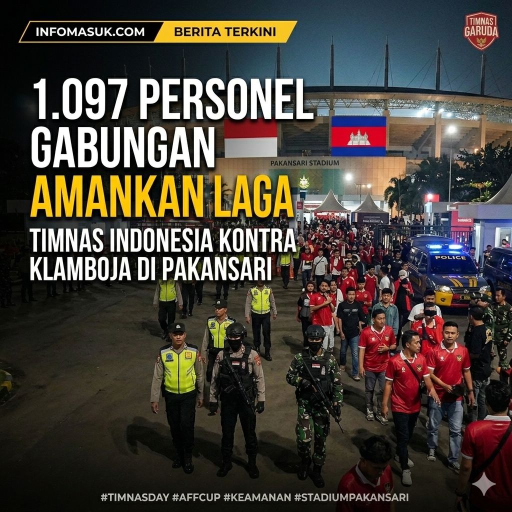 1.097 Personel Gabungan Amankan Laga Timnas Indonesia Kontra Kamboja di Pakansari