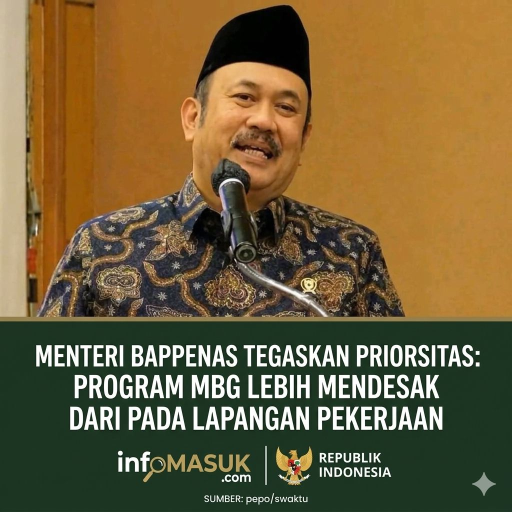 BAPPENAS: MBG LEBIH URGENT DARIPADA LAPANGAN PEKERJAAN