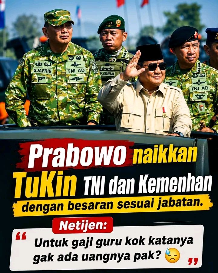 TEKEN PERPRES PRABOWO NAIKKAN TUKIN TNI