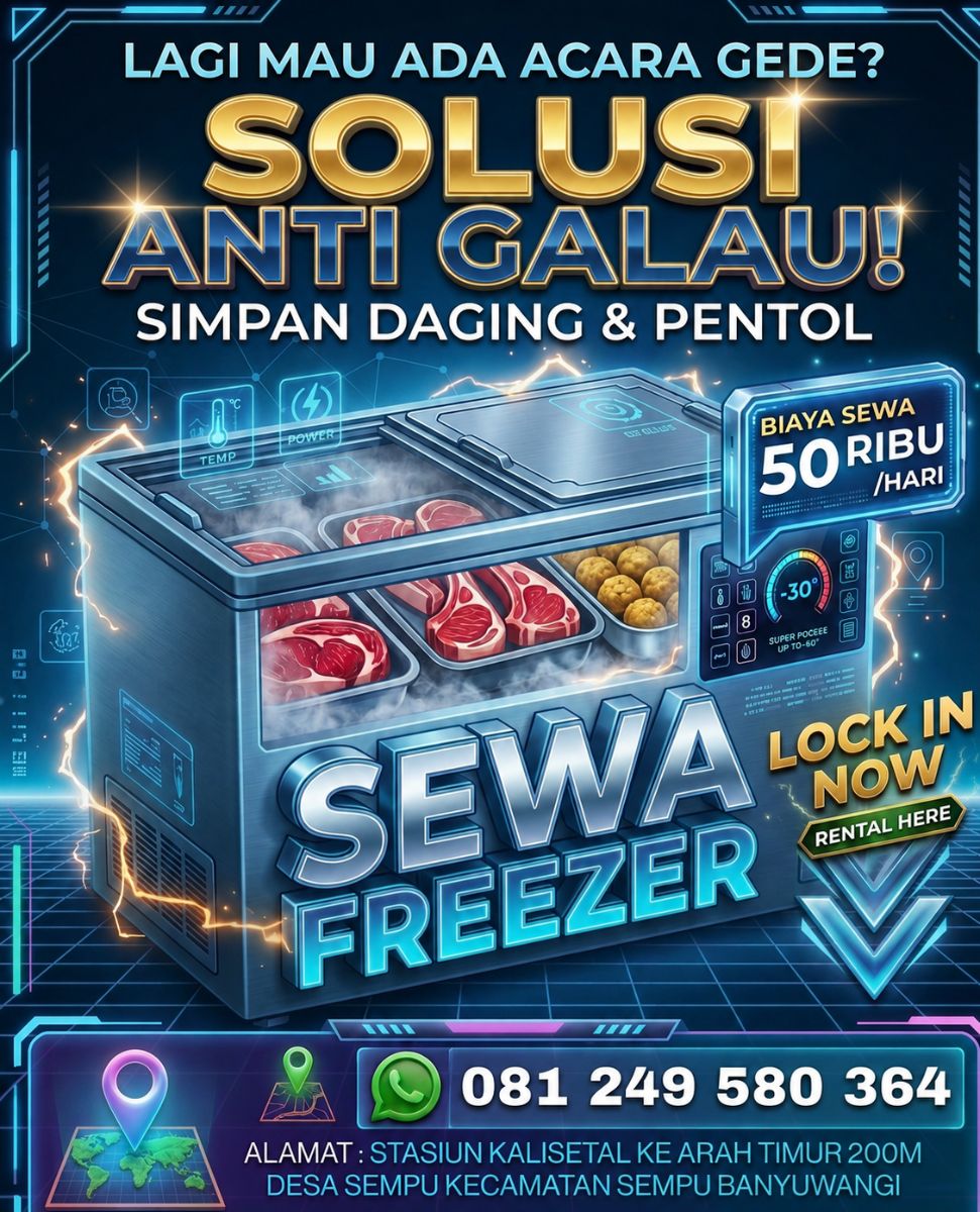SEWA FREEZER BOX DI KABUPATEN BANYUWANGI CUMA RP Rp 50 RIBU PERHARI