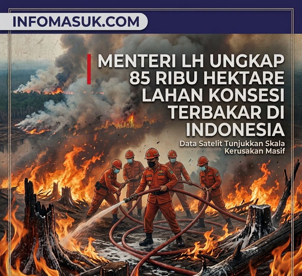 Menteri LH Ungkap 85 Ribu Hektare Lahan Konsesi Terbakar di Indonesia